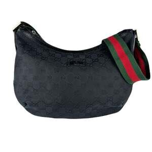 GUCCI Black Canvas Shoulder Bag